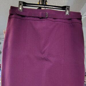 New York & Company Brand | Purple Color | Knee Length Skirt  w/ Belt | Size 16